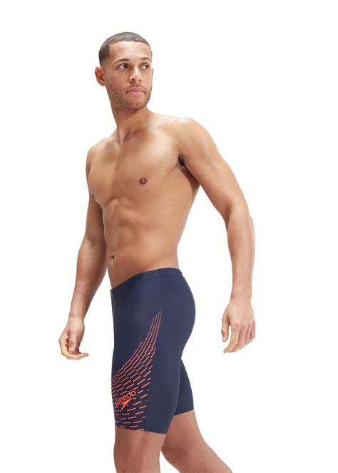 Speedo Eco End Splice Mid Jammer Blacktrue Colbaltvolcanic Orange