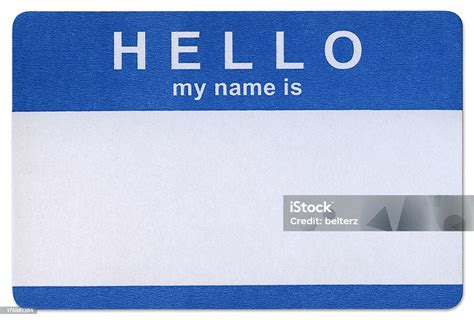 Blue Hello Sticker Template In White Background Stock Photo Download