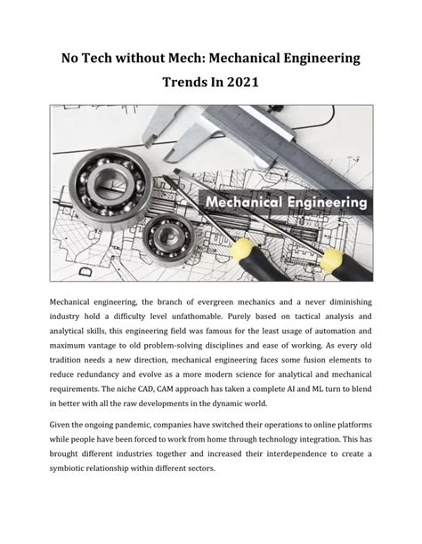 PPT - Mechanical Engineering Trends In 2021 PowerPoint Presentation ...