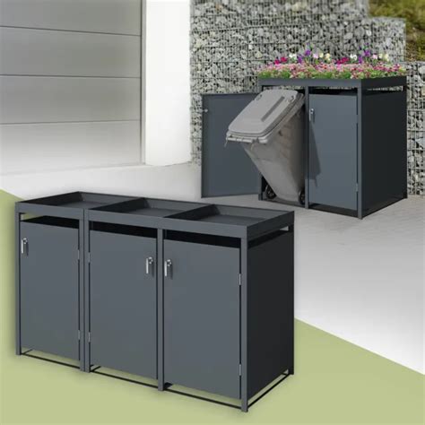 Habillage De Poubelles Avec Toit Anthracite L Verrouillable