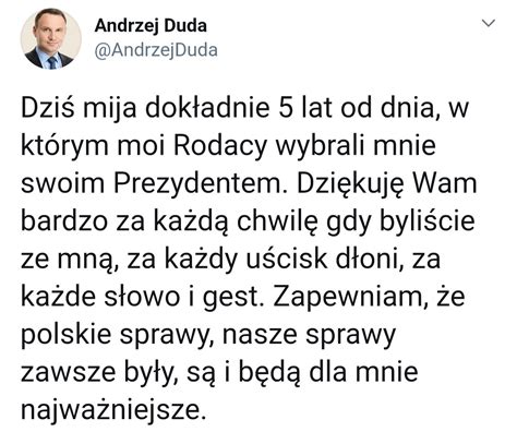 Mija Lat Od Zwyci Skiej Dla Andrzeja Dudy Ii Tury Wybor W