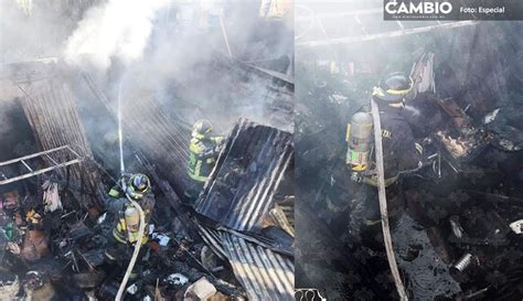 Solo Quedaron Cenizas Bodega Se Incendia En Cuautlancingo No Hay