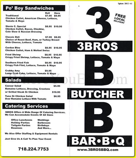 3 Bros Butcher Bbq Restaurant In Queens Official Menus And Photos