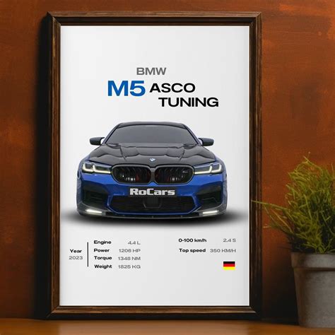 Bmw M Asco Tuning Poster Mid Century Modern Car Poster Etsy