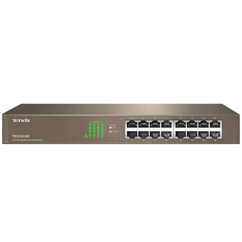 Tenda TEG1016D 16-Port Gigabit Unmanaged 16-Port Ethernet Switch (Grey ...