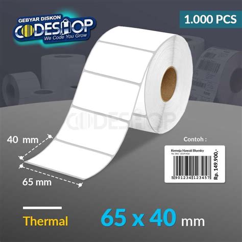 Jual Codeshop Label Thermal X Mm Line Stiker Printer Barcode