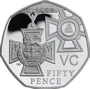 Great Britain Silver Fifty Pence Th Anniversary Of The First