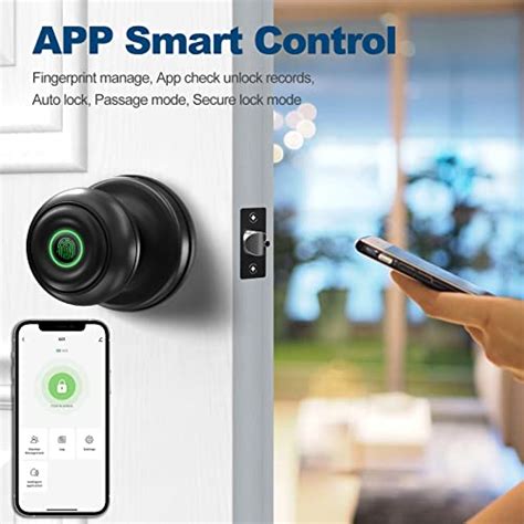 Geektale Smart Door Knob Fingerprint Smart Biometric Door Lock With App Control Great For