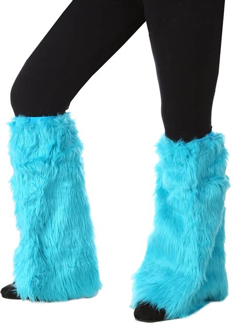 Princess Paradise Women S Light Blue Fur Leg Warmers Deluxe Costume One Size Clothing