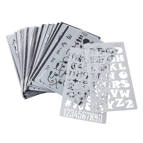 24PCS Hollow Painting Alphanumeric Template Stencil Alphabet Letter