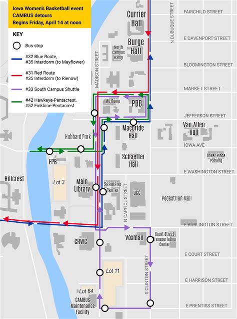 Cambus Service Alert Routes Detoured Downtown On April 14 Due To Iowa Womens Basketball Event