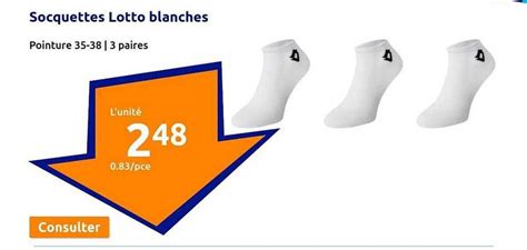 Promo Socquettes Lotto Blanches Chez Action Icatalogue Fr