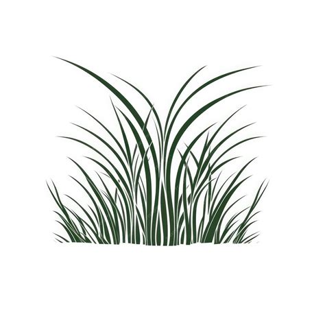 Premium Photo Grass Black Silhouette On White Background Vector