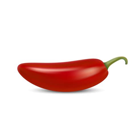Premium Vector Realistic Red Hot Natural Chili Pepper Isolated Image With Shadow Vector