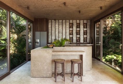 Casa 13 Tulum Kitchen Casa13 Mx Small Concrete House Concrete