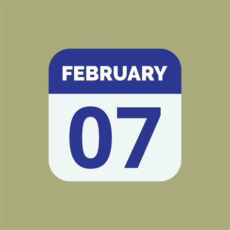 February 7 Calendar Date Icon 23393898 Vector Art at Vecteezy