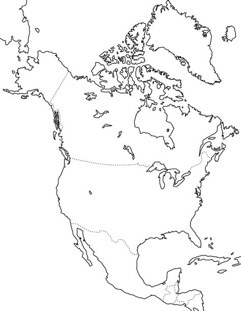 Mapa Pol Tico Mudo De Am Rica Del Norte Para Imprimir Mapa De Pa Ses De