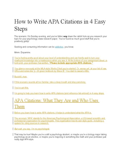 How To Write Apa Citations In 4 Easy Steps Unduh Gratis Pdf Citation Apa Style