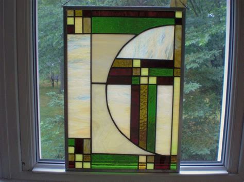 Craftsman Style Stained Glass Panel By Sandhillshores On Etsy