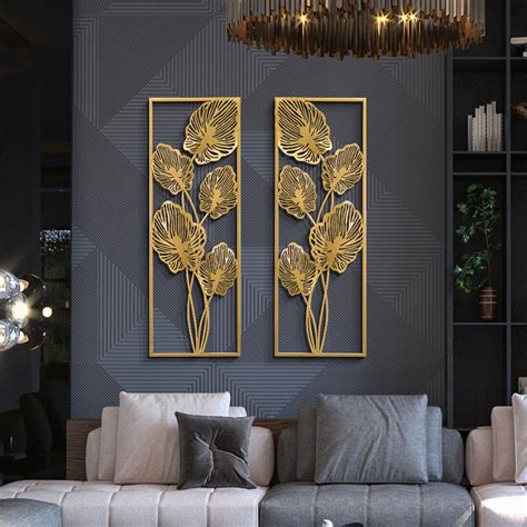 Jual Hiasan Dinding Pajangan Dinding Wall Decor Gold Metal Gingko