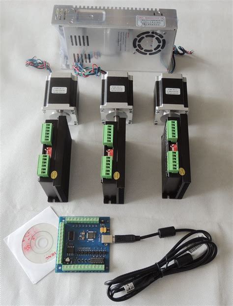 CNC USB 3 Axis Kit 3pcs TB6600 Steppper Motor Driver Mach3 USB