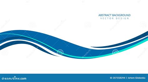 Faixa Branca Abstrata Faixa Azul Na Forma De Onda Ilustração Do Vetor