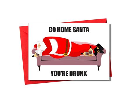 Funny Santa Card Printable Christmas Card Funny Christmas Etsy