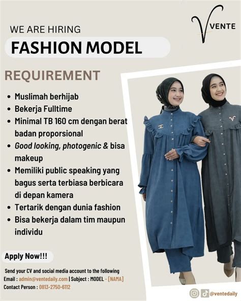 Lowongan Kerja Oktober 2022 Fashion Model Vente Daily Di Solo INFO