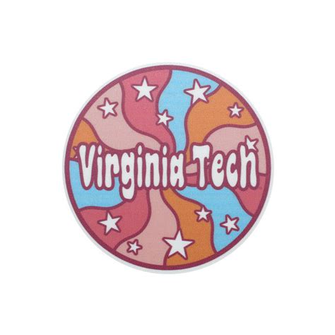 Virginia Tech Retro Circle Stars Decal Campus Emporium