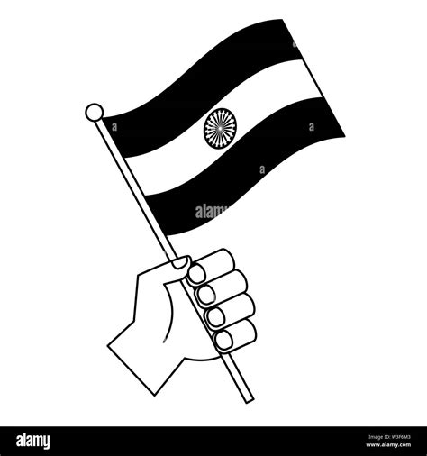 Hand With Indian Flag Independence Day Stock Vector Image Art Alamy