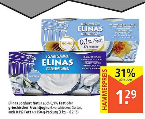 Elinas Joghurt Natur Auch 0 1 Fett Oder Griechischer Fruchtjoghurt