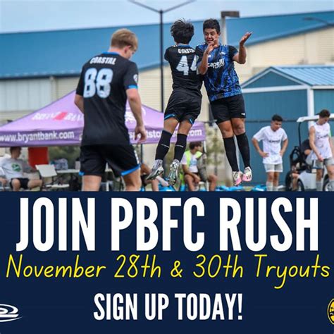 PBFC Rush Premier And Academy Tryouts Florida Spotik Sports