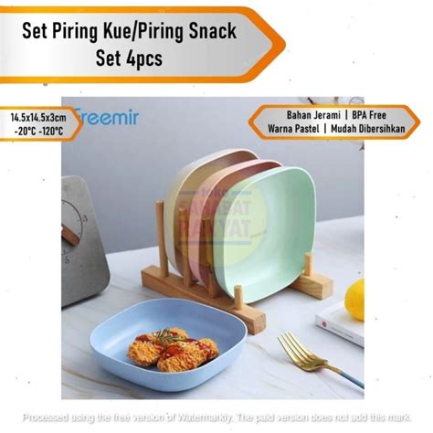 Jual Freemir Set Piring Kotak Piring Kue Piring Makan Mini Bahan Jerami