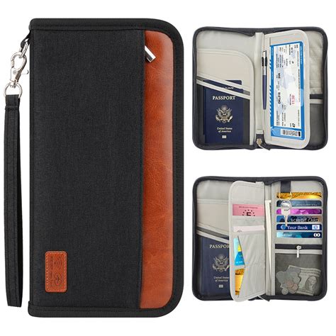 EVERSO Porta Pasaporte Documentos Funda Protectora Viaje Con Rfid