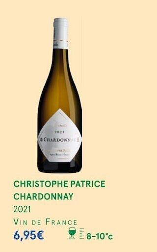 Promo Christophe Patrice Chardonnay 2021 Chez Monoprix