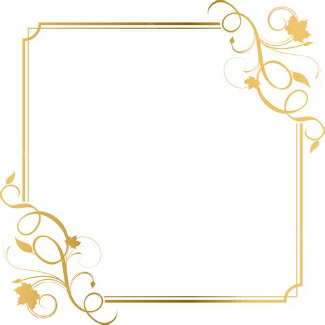 Elegante Marco Dorado Ornamento Ilustración Vectorial Png Remolino Florido Elemento Png Y