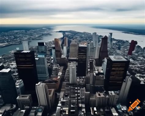 Aerial View Showcasing A Vibrant Cityscape On Craiyon