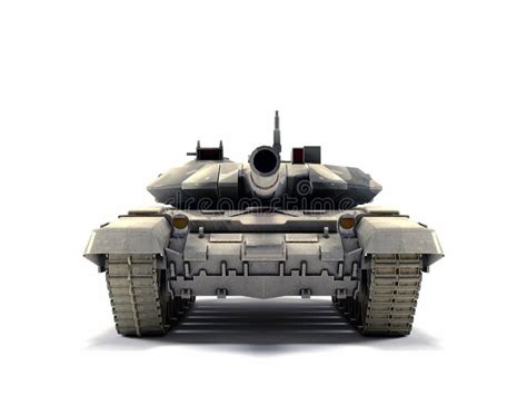 Tanque De Guerra T 90 Rússia No Fundo Branco Ilustração Stock