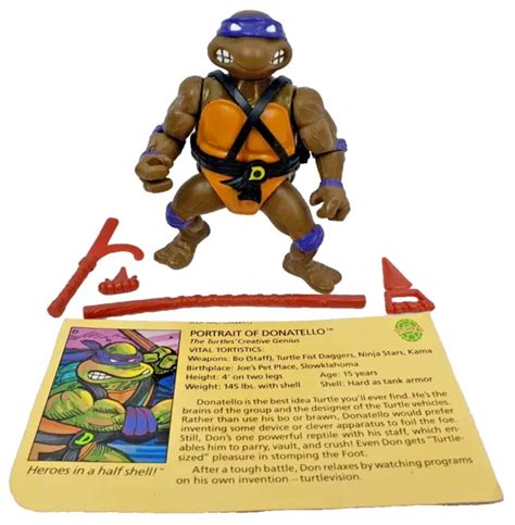 Teenage Mutant Ninja Turtles Donatello Action Figure 1988 Tmnt Playmates Vintage Eur 4344