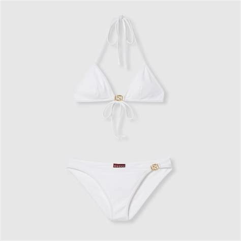Stretch Jersey Bikini In White GUCCI US