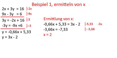 Gleichsetzungsverfahren Lineares Gleichungssystem Mit