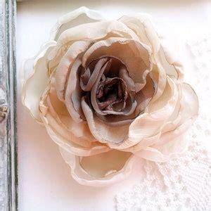 Nude Brown Flower Brooch Silk Fabric Flower Brooch Sand Millinery Flower Floral Embellishment