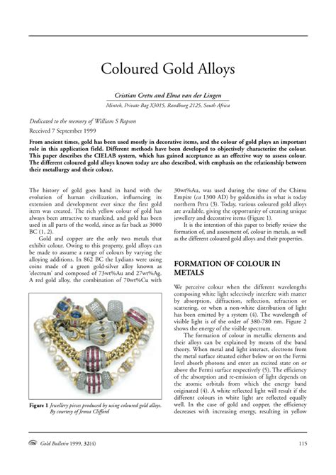 (PDF) Coloured gold alloys