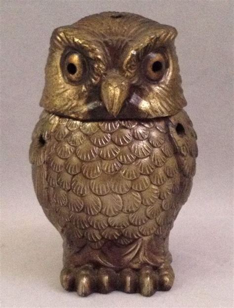 Vintage Owl Incense Burner Cast Metal Fine Ornate Detailing Marked