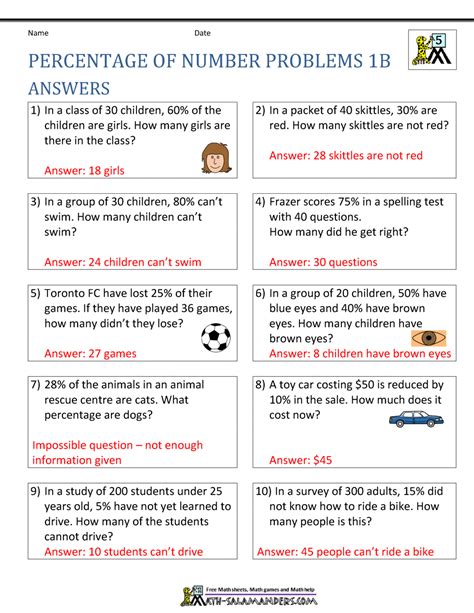 Percent Word Problems Worksheets With Answers Interactive Practice Sheets