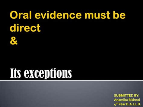 oral evidence   direct pptx