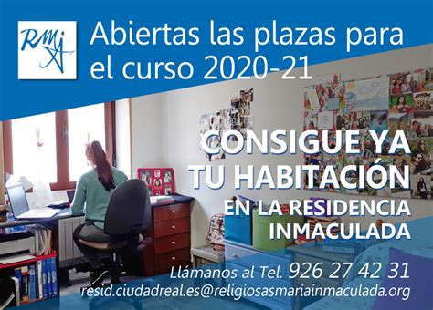 Solicitudes De Plaza Para El Curso 2020 2021 En La Residencia Inmaculada