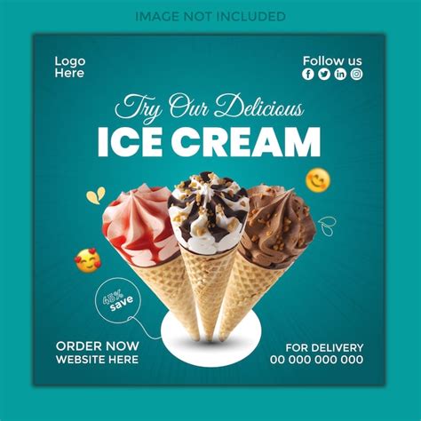 Premium Vector Delicious Ice Cream Post Design Premium Template