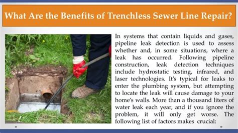 PPT What Are The Benefits Of Trenchless Sewer Line Repair PowerPoint