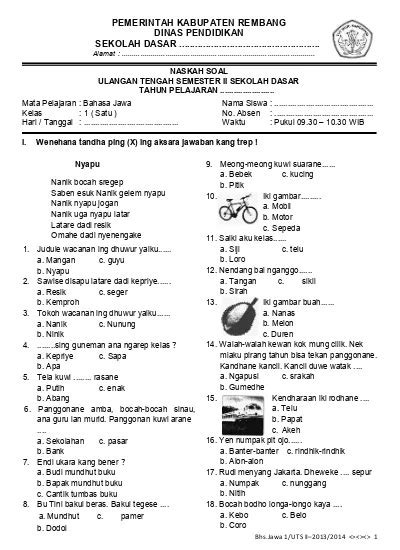 Terlengkap Soal Aksara Jawa Kelas 6